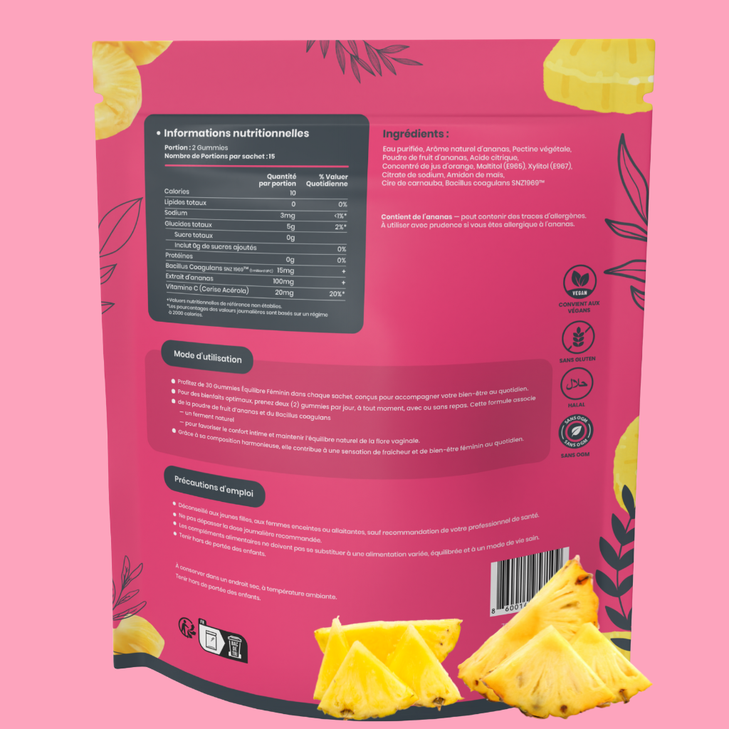 Gummies Équilibre Féminin - Ananas | 1 + 1 OFFERT